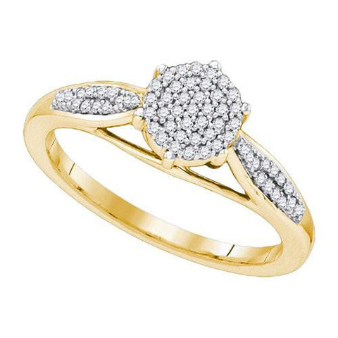 10KT Yellow Gold 0.18CT DIAMOND MICRO-PAVE RING