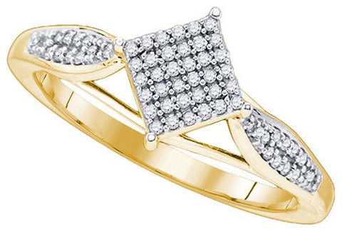 10K Yellow-gold 0.18CT DIAMOND MICRO-PAVE RING