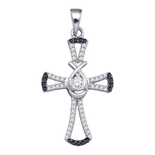 925 Sterling Silver White 0.27CT DIAMOND CROSS PENDANT