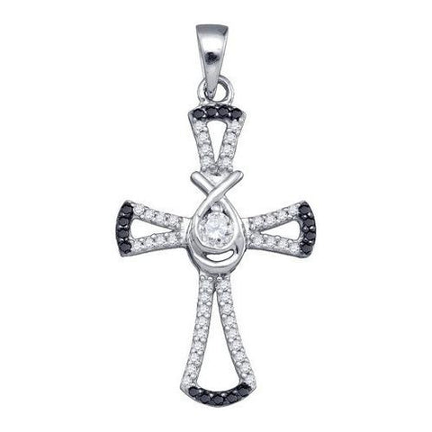 925 Sterling Silver White 0.27CT DIAMOND CROSS PENDANT