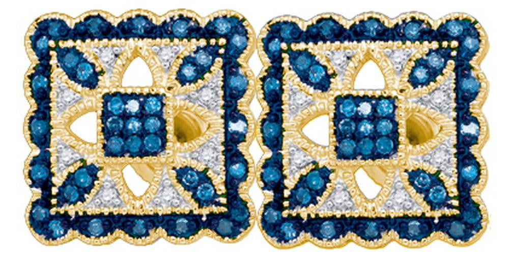 1-5CT-Diamond FASHION BLUE EARRING