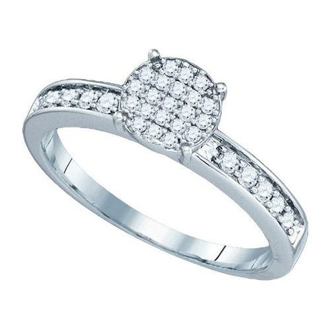 10KT White Gold 0.26CTW DIAMOND FASHION RING