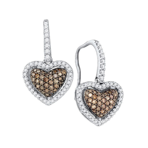 5-8CT-Diamond BROWN HEART EARRING