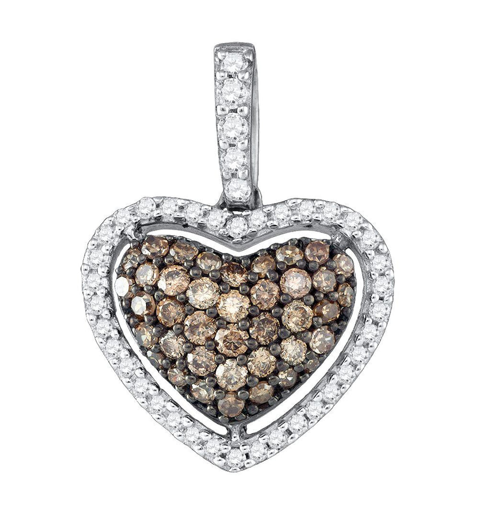 1-2CT-Diamond BROWN HEART PENDANT