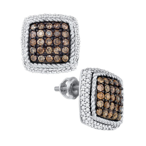 1 1-3CT-Diamond BROWN  EARRING