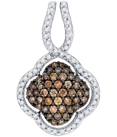 1-2CT-Diamond BROWN FLOWER PENDANT