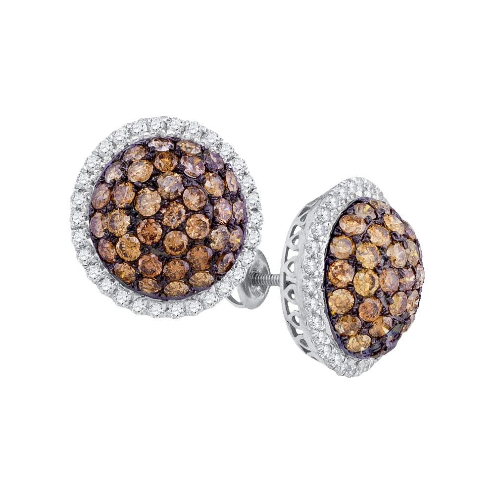 3  CT-Diamond FASHION BROWN EARRING