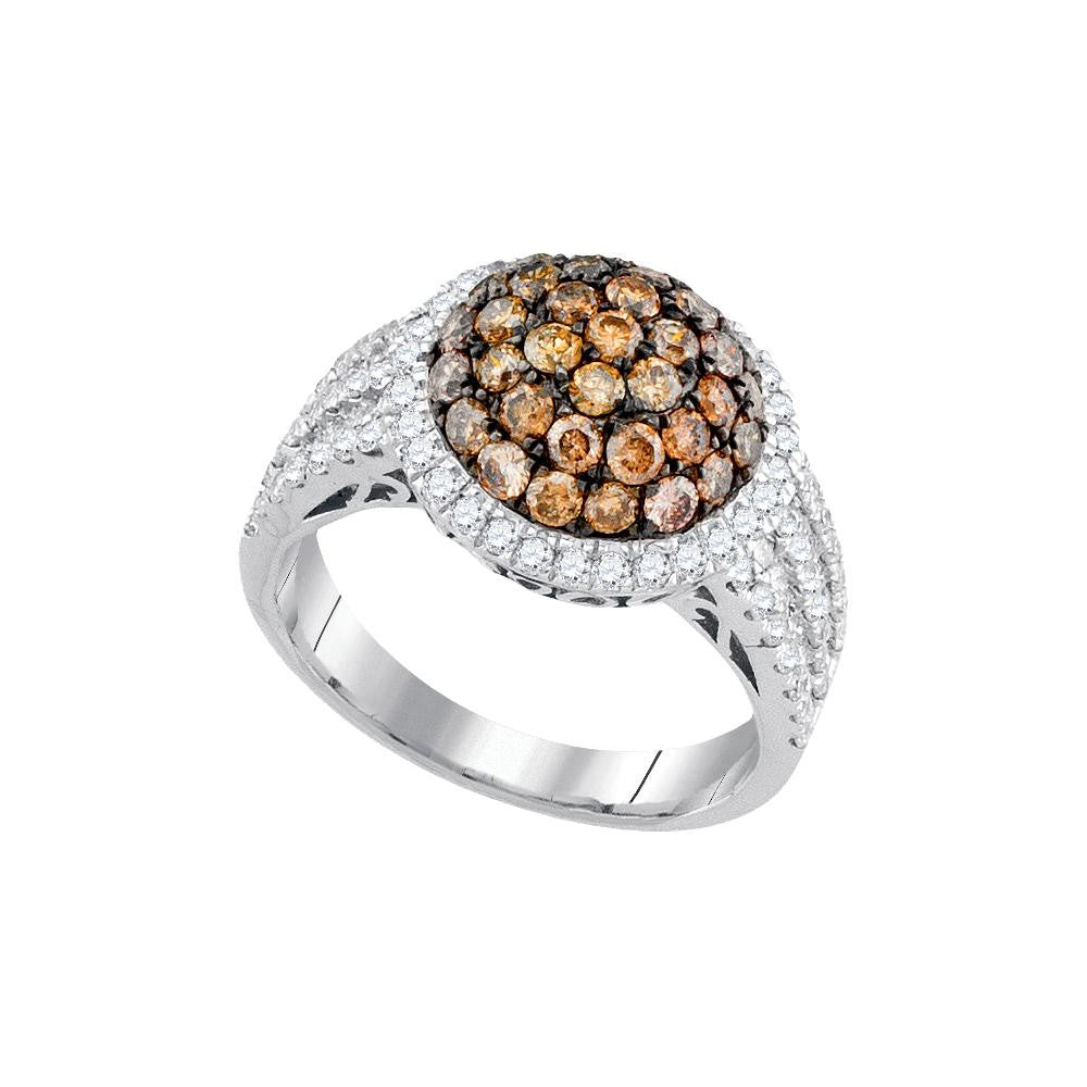 2 CT-Diamond BROWN FLOWER RING