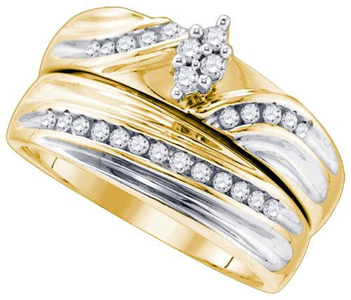 925 Sterling Silver Yellow 0.38CT DIAMOND FASHION TRIO SET