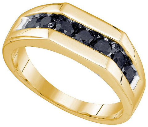 1 CT-Diamond MENS BLACK BAND