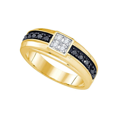 1-2CT-Diamond MENS BLACK BAND