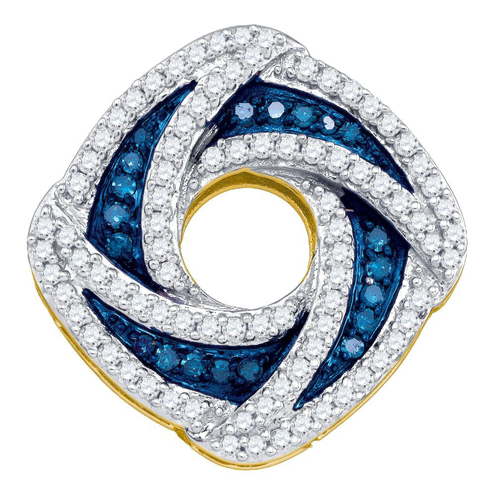 1-2CTW-Diamond BLUE  PENDANT