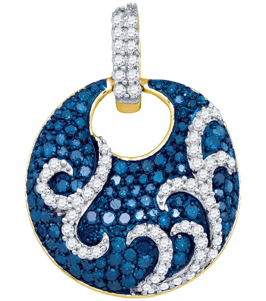 1 CTW-Diamond BLUE  PENDANT