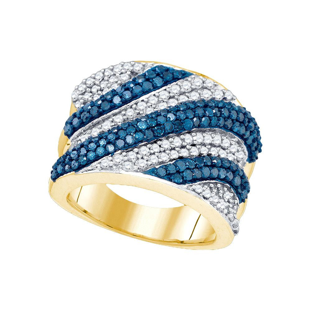 2 CTW-Diamond FASHION BLUE BAND