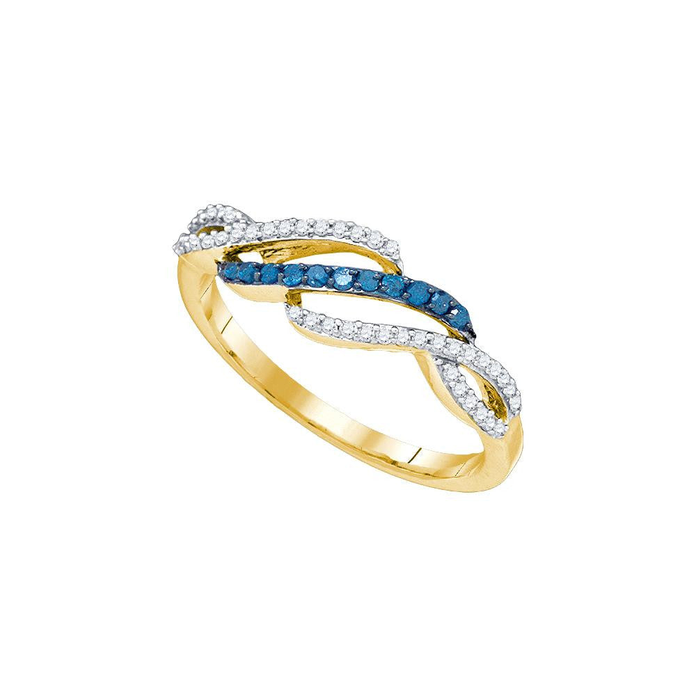 1-4CTW-Diamond FASHION BLUE RING