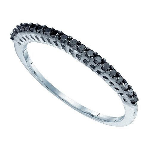 10K White-gold 0.25CTW BLACK DIAMOND FASHION RING