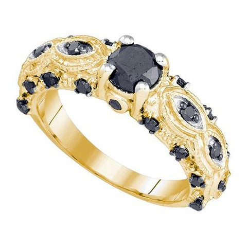 10K Yellow-gold 1.00CTW BLACK DIAMOND 0.50(CRDBK) FASHION RING