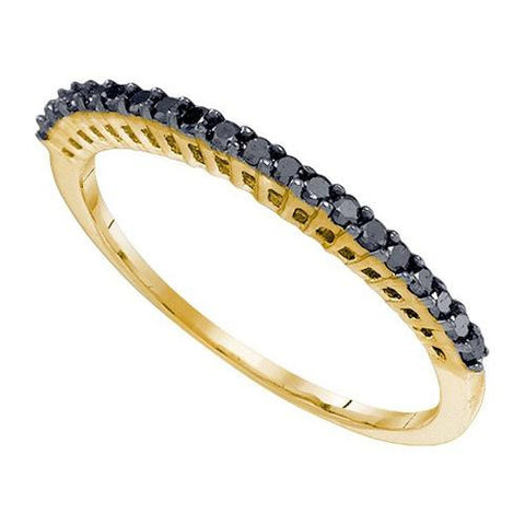 10K Yellow-gold 0.25CTW BLACK DIAMOND FASHION RING