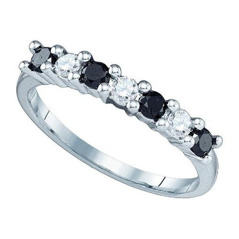 10K White-gold 0.50CTW BLACK DIAMOND FASHION RING