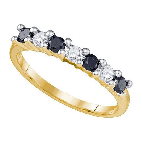 10K Yellow-gold 0.50CTW BLACK DIAMOND FASHION RING