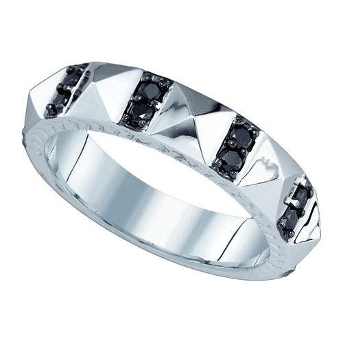 10KT White Gold 0.45CT BLACK  DIAMOND FASHION RING