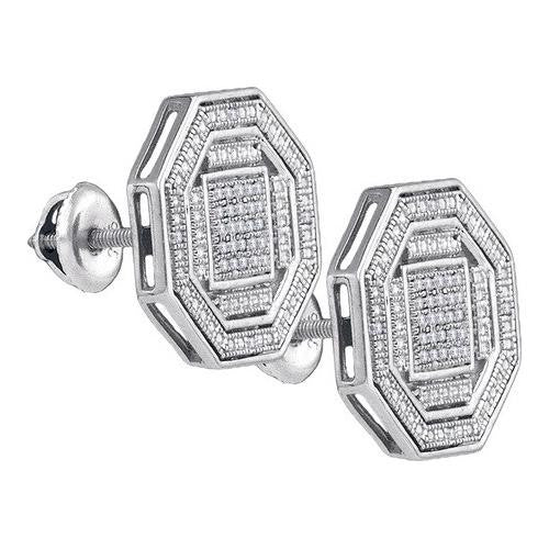 925 Sterling Silver White 0.17CTW DIAMOND MICRO-PAVE EARRING