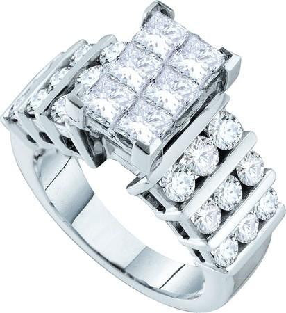 14KT White Gold 2.00CTW DIAMOND INVISIBLE RING