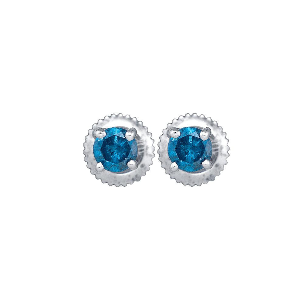 1-4CTW-Diamond BLUE STUD