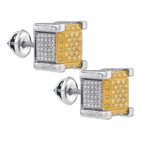 925 Sterling Silver White 0.21CTW DIAMOND MICRO-PAVE EARRINGS