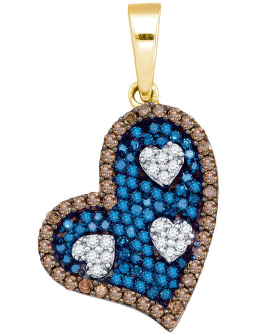 3-4CTW-Diamond BLUE MICRO-PAVE PENDANT