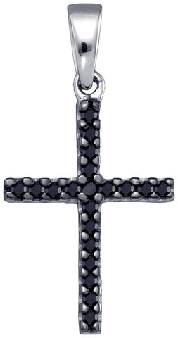 1-5CTW-Diamond MICRO-PAVE BLACK PENDANT