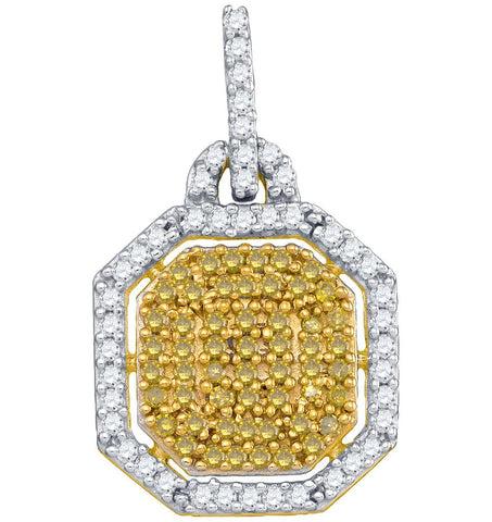 1-2CTW-Diamond YELLOW MICRO-PAVE PENDANT