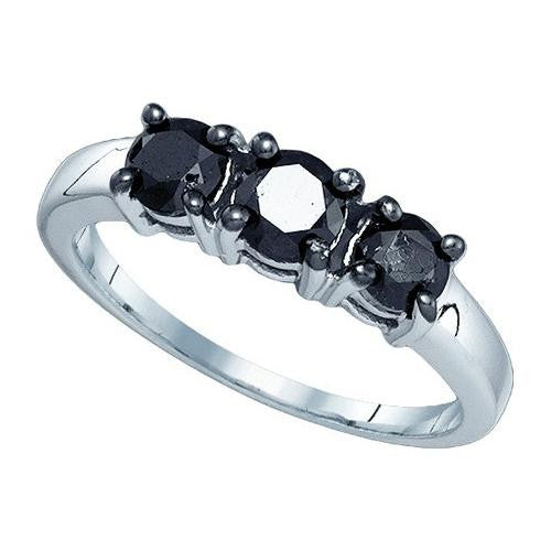 10KT White Gold 1.04CTW BLACK DIAMOND MICRO-PAVE RING