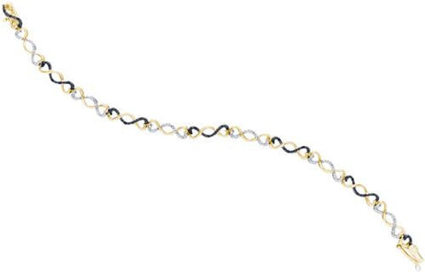 925 Sterling Silver Yellow 0.24CT DIAMOND MICRO-PAVE BRACELET