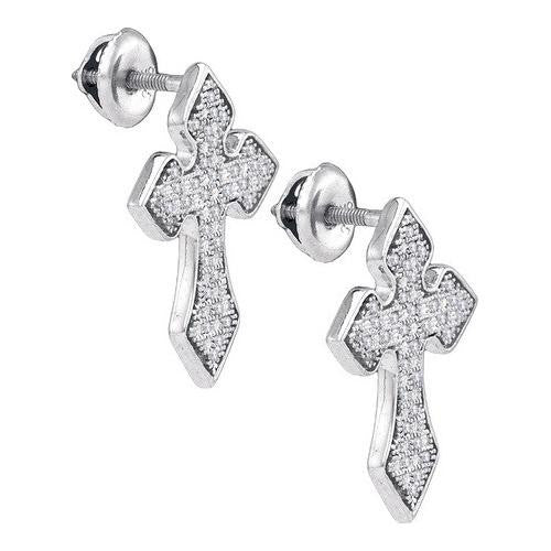 925 Sterling Silver White 0.19CTW DIAMOND MICRO-PAVE EARRING