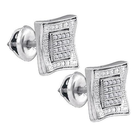 925 Sterling Silver White 0.11CTW DIAMOND MICRO-PAVE EARRING