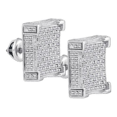 925 Sterling Silver White 0.38CTW DIAMOND MICRO-PAVE EARRING