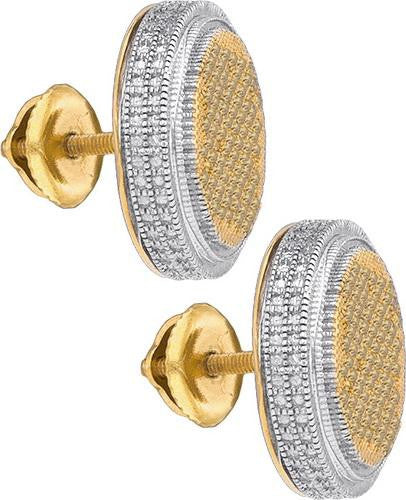 925 Sterling Silver Yellow 0.42CTW DIAMOND MICRO-PAVE EARRINGS