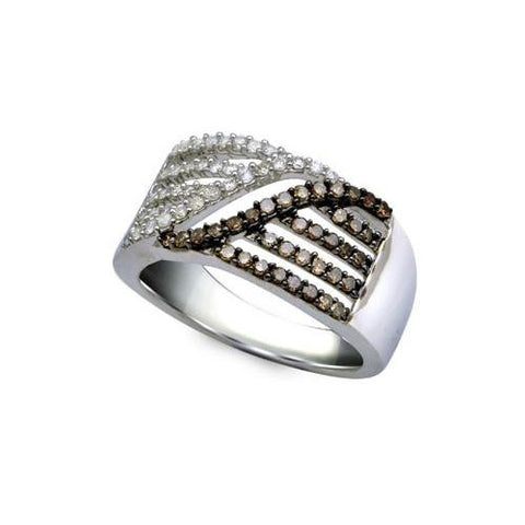 10KT White Gold 0.51CTW COGNAC DIAMOND BRIDAL RING