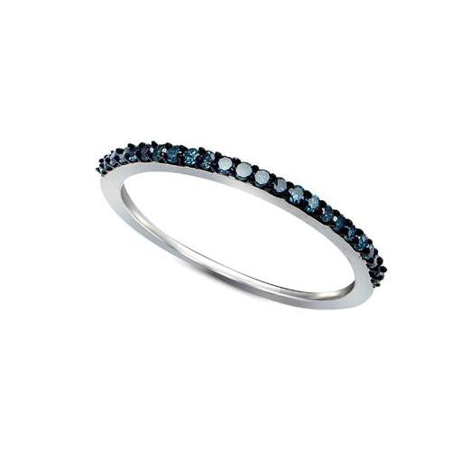 10KT White Gold 0.50CTW BLACK DIAMOND FASHION BAND