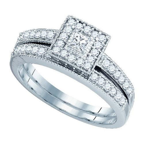 10KT White Gold 0.55CTW DIAMOND 0.14CT(CPR) BRIDAL RING