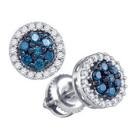 10KT White Gold 0.48CTW BLUE DIAMOND FASHION EARRING