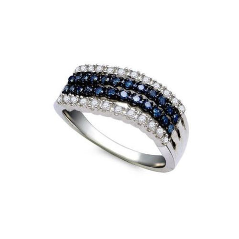 925 Sterling Silver White 0.47CTW DIAMOND FASHION RING