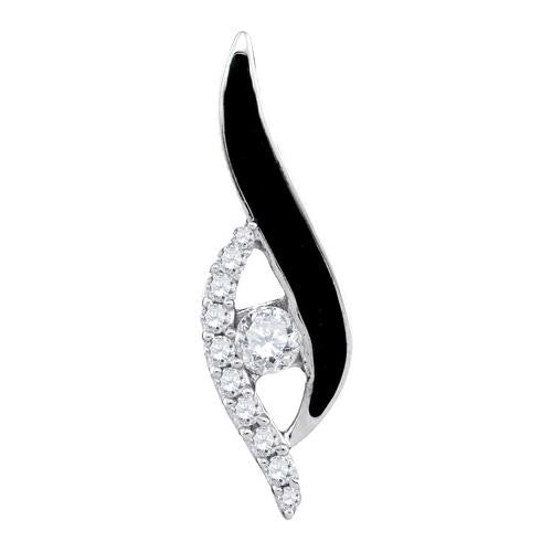 14KT White Gold 0.31CTW DIAMOND BLACK DIAMOND PENDANT