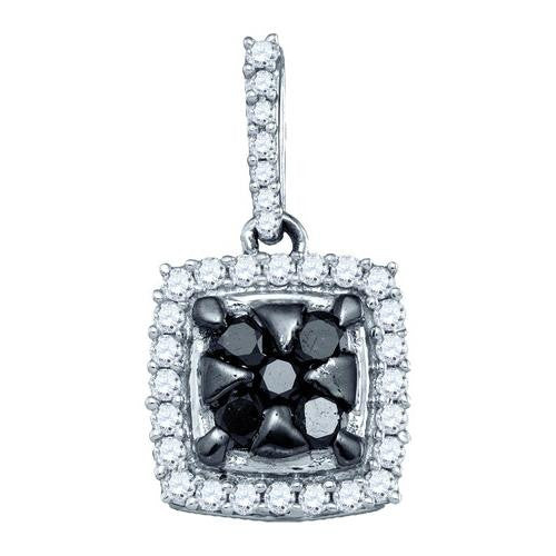 10KT White Gold 0.51CTW BLACK DIAMOND FASHION PENDANT