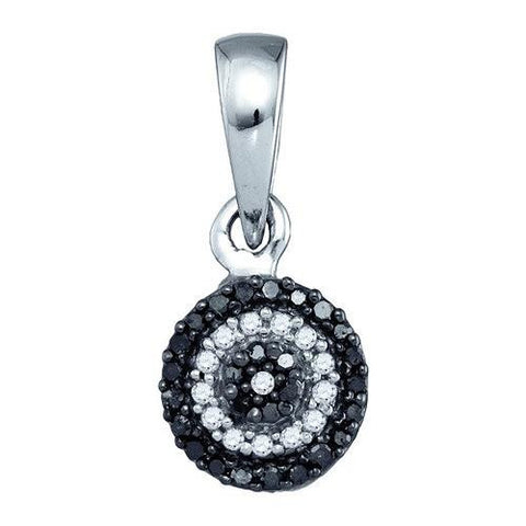 10KT White Gold 0.12CTW BLACK DIAMOND FASHIPN PENDANT