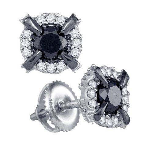 10KT White Gold 0.96CTW DIAMOND FASHION EARRING