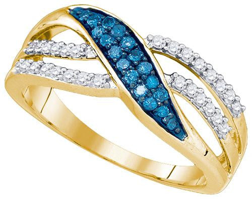 10K Yellow-gold 0.36CTW DIAMOND FASHION RING