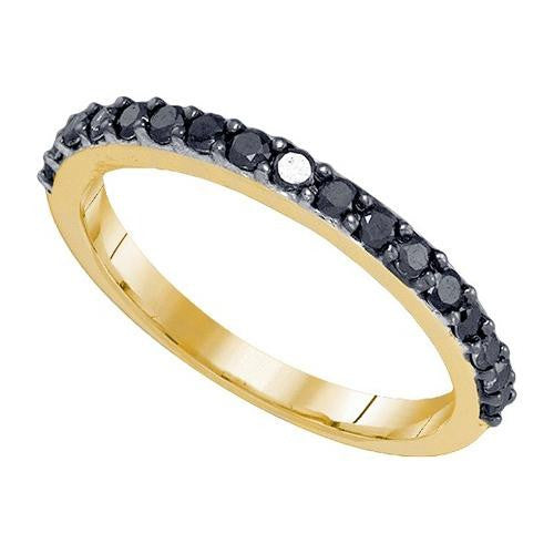 10K Yellow-gold 0.50CTW BLACK DIAMOND FASHION BAND