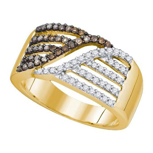 10KT Yellow Gold 0.51CTW COGNAC DIAMOND BRIDAL RING